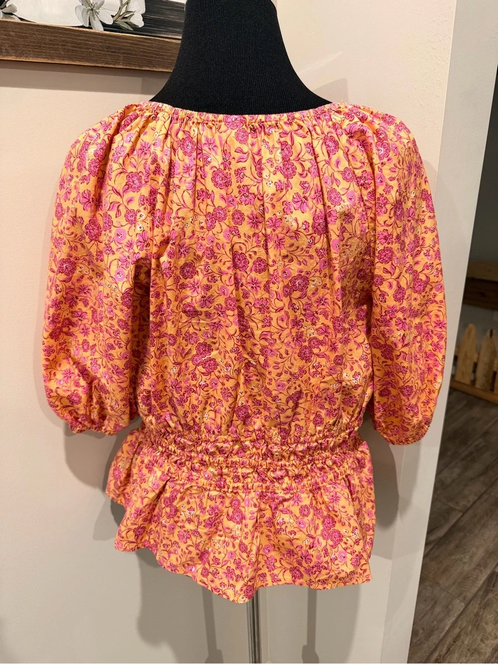 Old Navy Smocked V-Neck Peplum Top